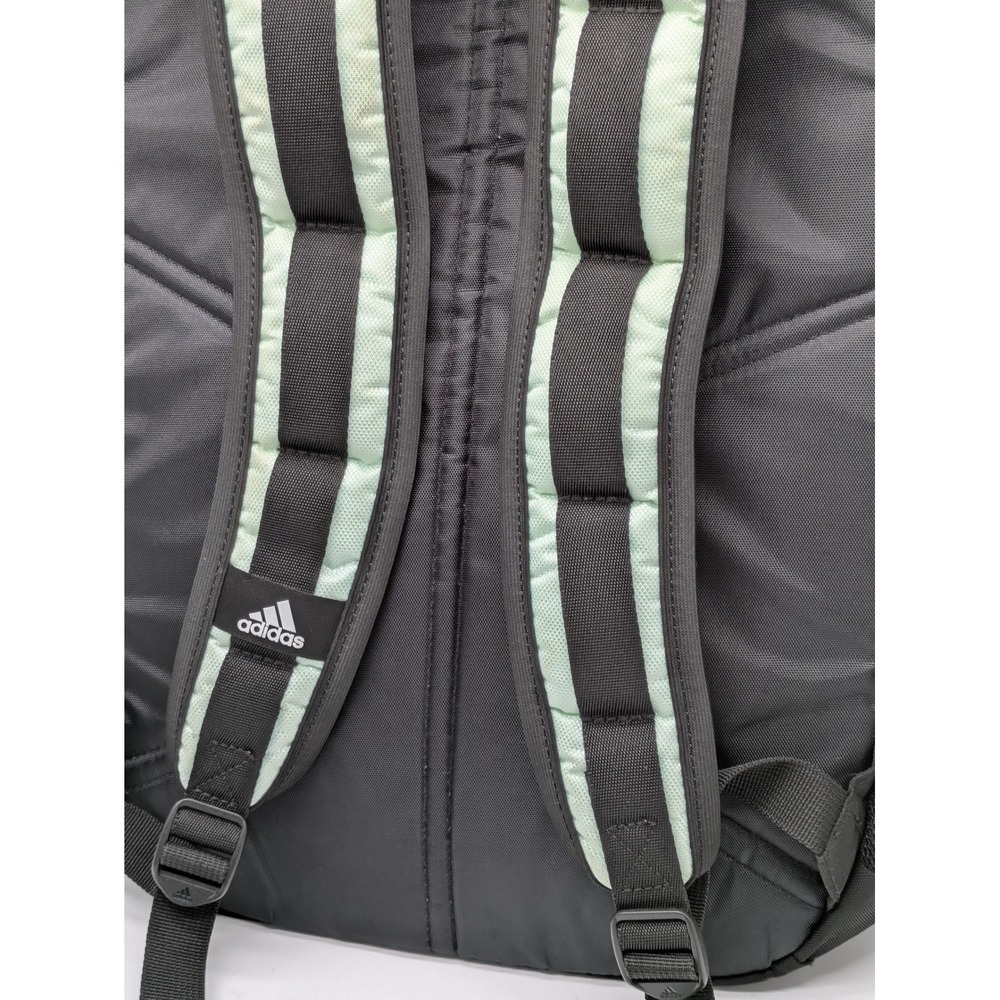 adidas Light Green Black Backpack Book Bag Laptop School Travel 20x15x6 - Picture 15 of 15